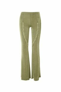 Vintage Hollow Flare Leg Pants - Y2K Fashion Statement with Coquette Aesthetic & Grunge Style