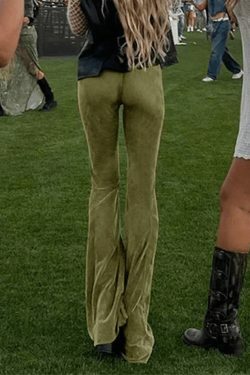 Vintage Hollow Flare Leg Pants - Y2K Fashion Statement with Coquette Aesthetic & Grunge Style