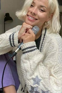 Vintage Hollywood Starlet Star-Embroidered Cardigan - Y2K Fashion Aesthetic for Women