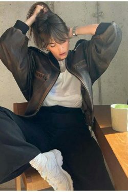 Vintage Isabella Leather Jacket - Y2K Aesthetic Fashion for Women - Coquette Style Grunge Outfits