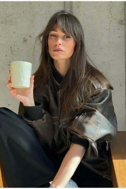 Vintage Isabella Leather Jacket - Y2K Aesthetic Fashion for Women - Coquette Style Grunge Outfits