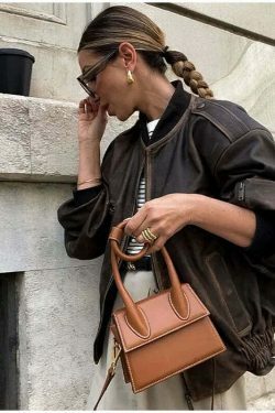 Vintage Isabella Leather Jacket - Y2K Aesthetic Fashion for Women - Coquette Style Grunge Outfits