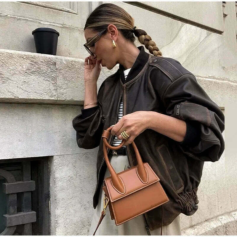 Vintage Isabella Leather Jacket - Y2K Aesthetic Fashion for Women - Coquette Style Grunge Outfits