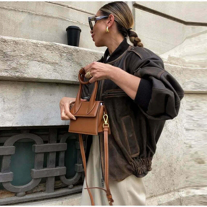 Vintage Isabella Leather Jacket - Y2K Aesthetic Fashion for Women - Coquette Style Grunge Outfits