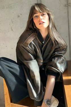 Vintage Isabella Leather Jacket - Y2K Aesthetic Fashion for Women - Coquette Style Grunge Outfits