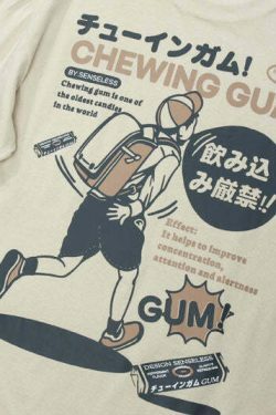 Vintage Japanese Poster Graphic Tee - Y2K Fashion Aesthetic Shirt for Women