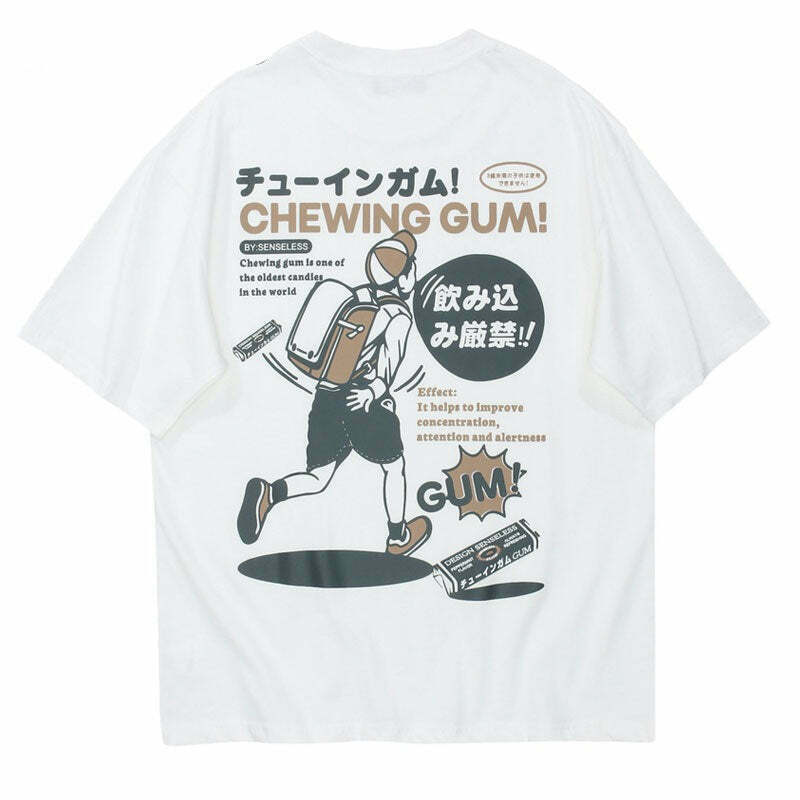 Vintage Japanese Poster Graphic Tee - Y2K Fashion Aesthetic Shirt for Women