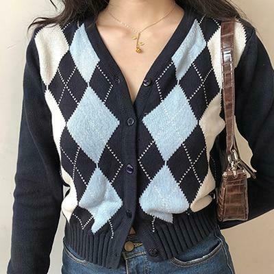 Vintage Knitted Cardigan - Coquette Aesthetic Grunge Style Y2K Fashion Women's Sweater Vintage Knitted Cardigan - Coquette Aesthetic Grunge Style Y2K Fashion Women's Sweater