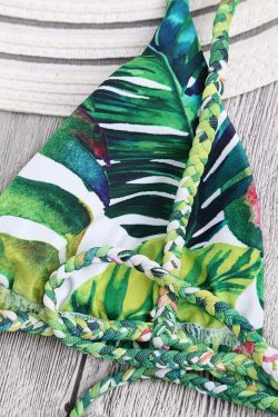 Vintage Lace-Up Bikini Set with Floral Details - Y2K Fashion Swimwear for Women