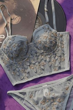 Vintage Lace Embroidery Bustier - Y2K Coquette Grunge Aesthetic Cute Tops Goth