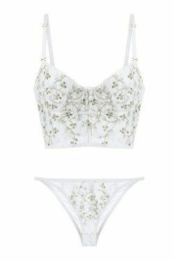 Vintage Lace Embroidery Bustier - Y2K Coquette Grunge Aesthetic Cute Tops Goth