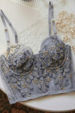 Vintage Lace Embroidery Bustier - Y2K Coquette Grunge Aesthetic Cute Tops Goth