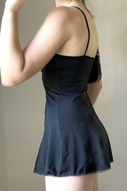 Vintage Lace Slip Mini Dress - Y2K Fashion Aesthetic for Women - Coquette Style Grunge Outfit