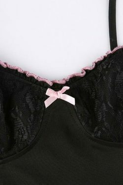 Vintage Lace Slip Mini Dress - Y2K Fashion Aesthetic for Women - Coquette Style Grunge Outfit