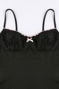 Vintage Lace Slip Mini Dress - Y2K Fashion Aesthetic for Women - Coquette Style Grunge Outfit