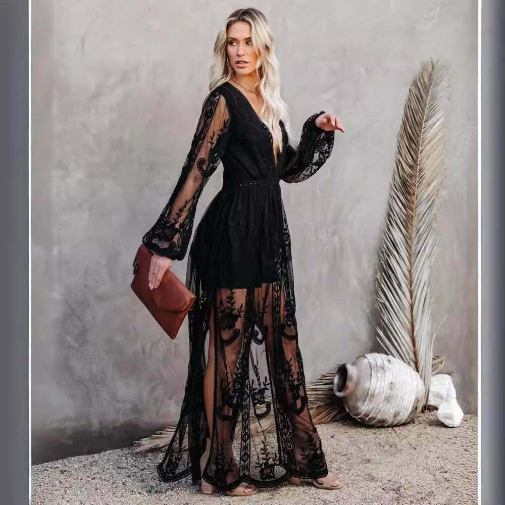 Vintage Lace V-Neck Dress: Y2K Aesthetic with Coquette & Grunge Vib