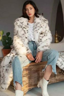 Vintage Leopard Print Fur Coat - Y2K Fashion Statement with Coquette & Grunge Aesthetic