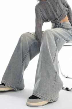 Vintage Light Wash High Rise Boyfriend Jeans - Y2K Fashion Staple for Coquette & Grunge Aesthetics