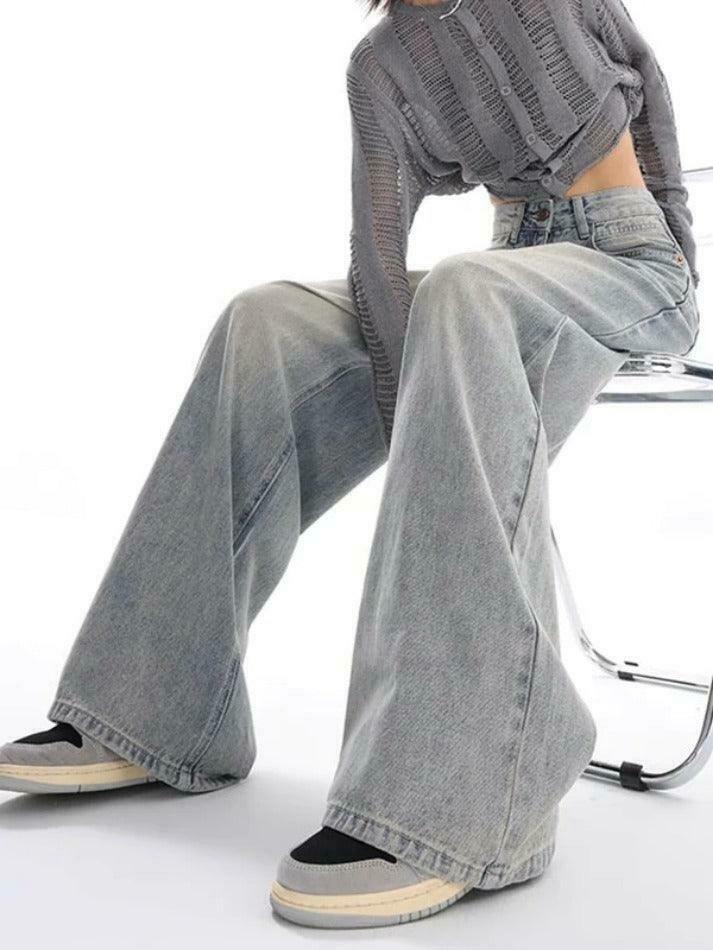 Vintage Light Wash High Rise Boyfriend Jeans - Y2K Fashion Staple for Coquette & Grunge Aesthetics