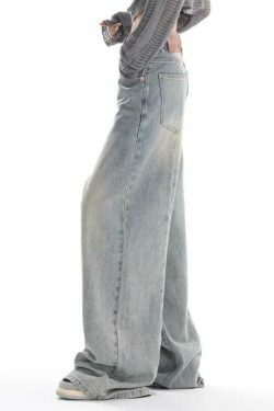 Vintage Light Wash High Rise Boyfriend Jeans - Y2K Fashion Staple for Coquette & Grunge Aesthetics