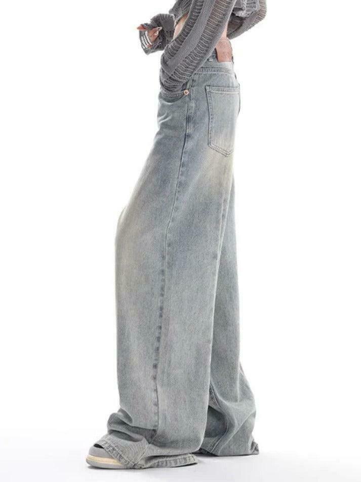 Vintage Light Wash High Rise Boyfriend Jeans - Y2K Fashion Staple for Coquette & Grunge Aesthetics