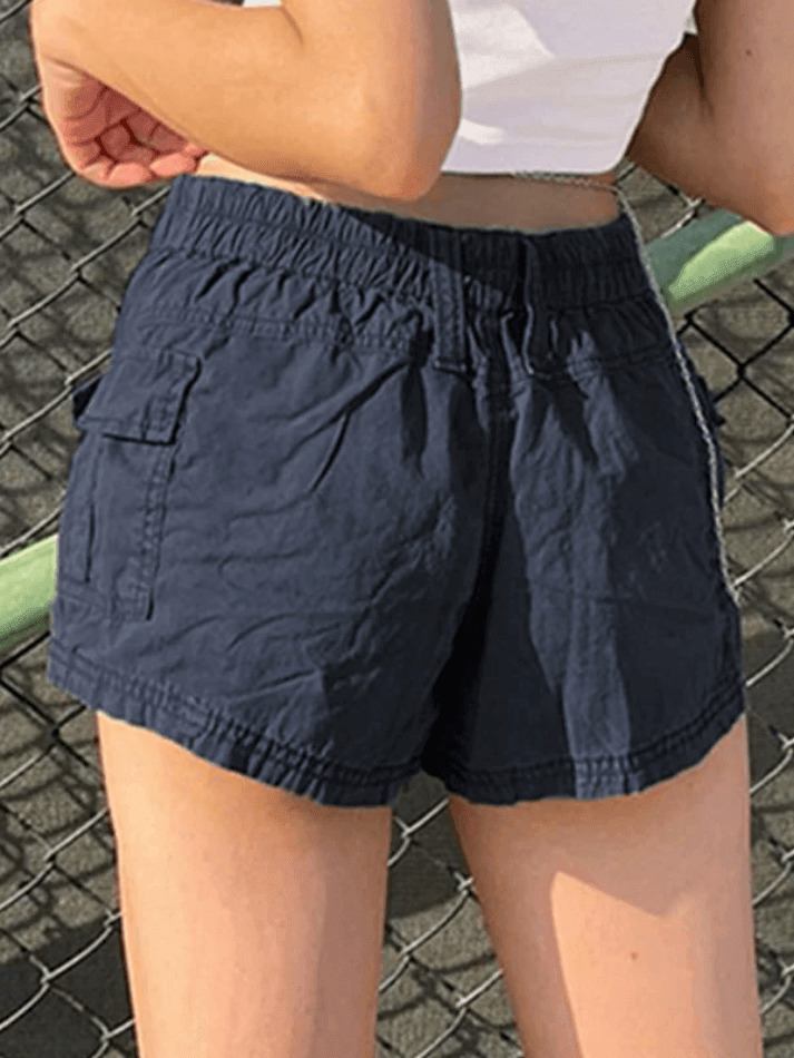 Vintage Low Rise Asymmetric Cargo Shorts - Y2K Fashion with a Grunge Aesthetic Vintage Low Rise Asymmetric Cargo Shorts - Y2K Fashion with a Grunge Aesthetic
