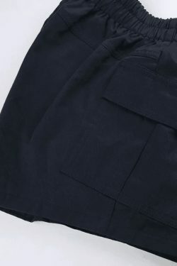 Vintage Low Rise Asymmetric Cargo Shorts - Y2K Fashion with a Grunge Aesthetic