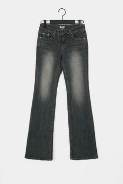 Vintage Low Rise Wash Flare Jeans - Y2K Fashion Staple for Retro Aesthetic Looks
