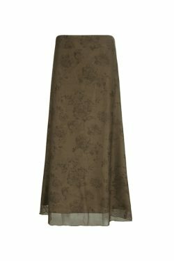 Vintage Mesh Floral Maxi Skirt - Y2K Aesthetic Coquette Grunge Outfit