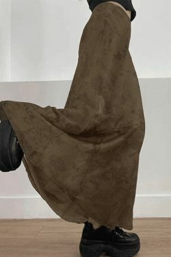 Vintage Mesh Floral Maxi Skirt - Y2K Aesthetic Coquette Grunge Outfit