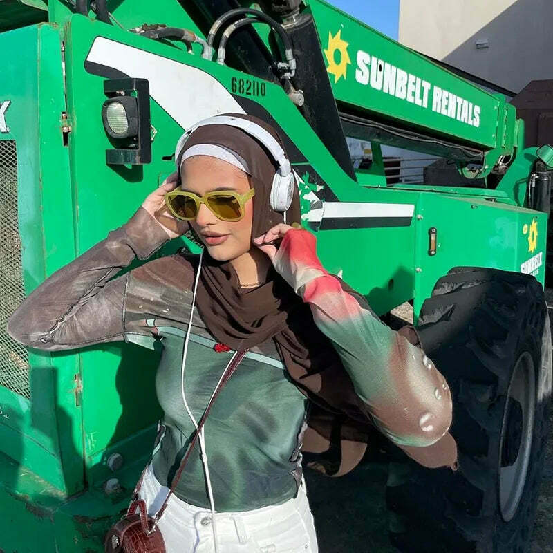 Vintage Mesh Tee with Y2K Aesthetic Prints - Coquette & Grunge Style Women's Fashion Vintage Mesh Tee with Y2K Aesthetic Prints - Coquette & Grunge Style Women's Fashion