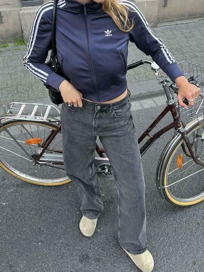 Vintage Mid Waist Loose Fit Jeans - Y2K Fashion with Coquette Aesthetic & Grunge Vibes