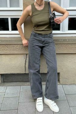 Vintage Mid Waist Loose Fit Jeans - Y2K Fashion with Coquette Aesthetic & Grunge Vibes