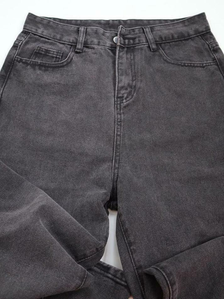 Vintage Mid Waist Loose Fit Jeans - Y2K Fashion with Coquette Aesthetic & Grunge Vibes