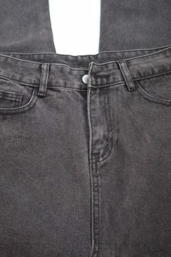 Vintage Mid Waist Loose Fit Jeans - Y2K Fashion with Coquette Aesthetic & Grunge Vibes