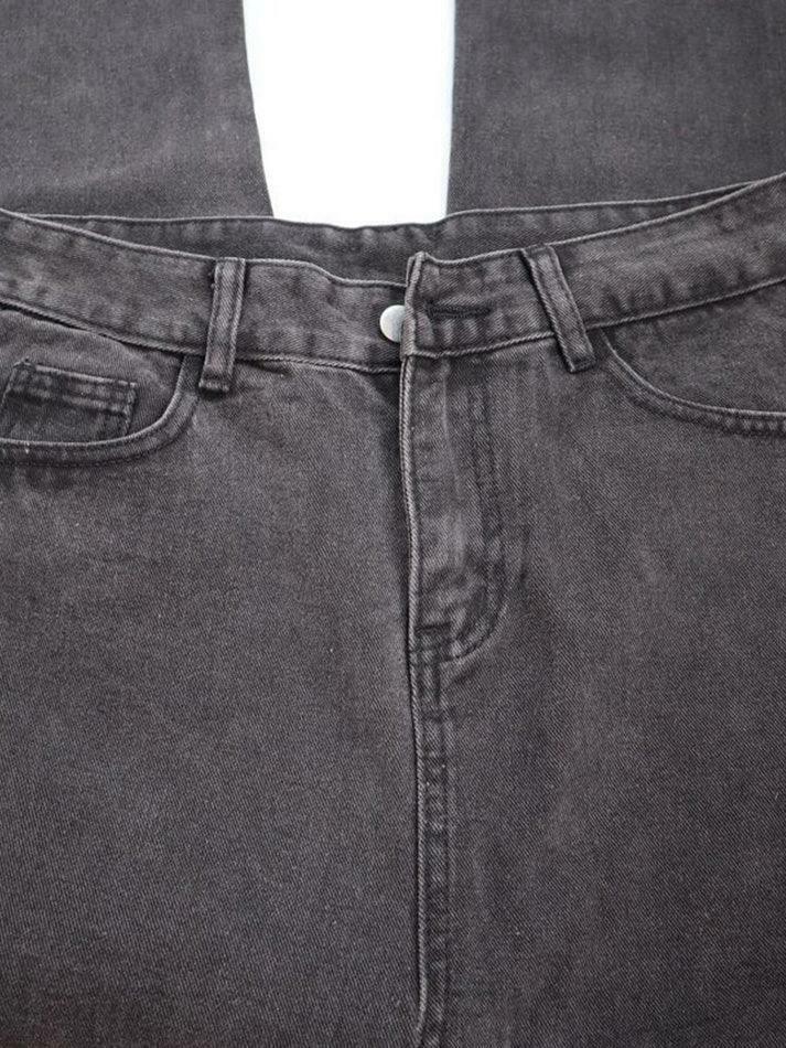 Vintage Mid Waist Loose Fit Jeans - Y2K Fashion with Coquette Aesthetic & Grunge Vibes