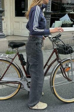 Vintage Mid Waist Loose Fit Jeans - Y2K Fashion with Coquette Aesthetic & Grunge Vibes