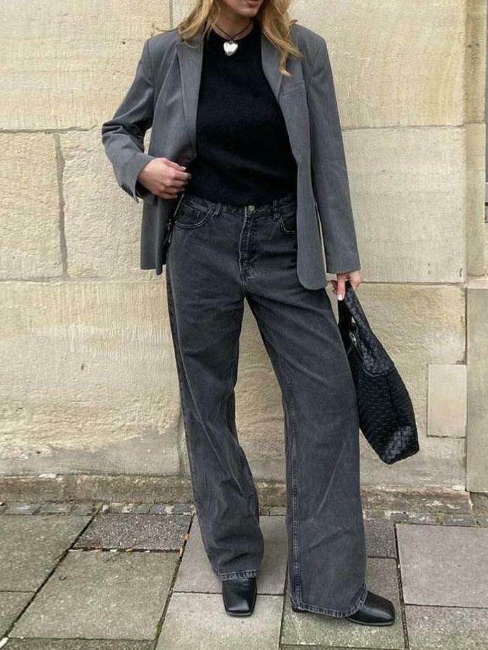 Vintage Mid Waist Loose Fit Jeans - Y2K Fashion with Coquette Aesthetic & Grunge Vibes