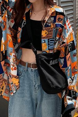 Vintage Mixed Print Long Sleeve Blouse in Y2K Fashion Aesthetic