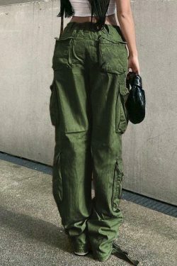 Vintage Multi Pocket Patched Cargo Jeans - Y2K Aesthetic Grunge Style - Coquette Fashion Retro Denim