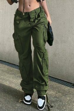 Vintage Multi Pocket Patched Cargo Jeans - Y2K Aesthetic Grunge Style - Coquette Fashion Retro Denim