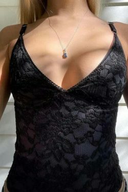 Vintage Noir Chic Cami Top - Y2K Aesthetic Fashion - Grunge Coquette Style - Pastel Goth Outfit