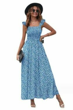 Vintage Olive Floral Square Collar Dress - Y2K Fashion with Coquette & Grunge Aesthetics