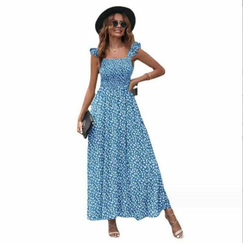 Vintage Olive Floral Square Collar Dress - Y2K Fashion with Coquette & Grunge Aesthetics