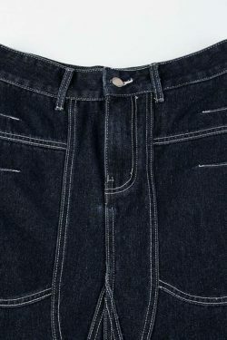 Vintage Ombre Splice Raw Hem Mermaid Denim Maxi Skirt in Y2K Fashion Aesthetic