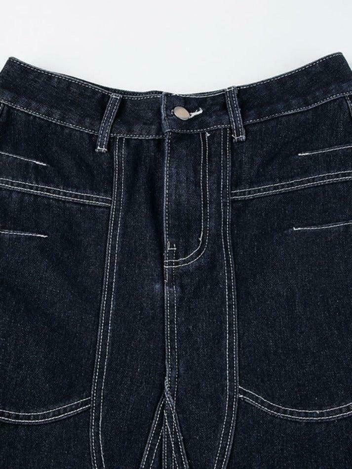 Vintage Ombre Splice Raw Hem Mermaid Denim Maxi Skirt in Y2K Fashion Aesthetic Vintage Ombre Splice Raw Hem Mermaid Denim Maxi Skirt in Y2K Fashion Aesthetic