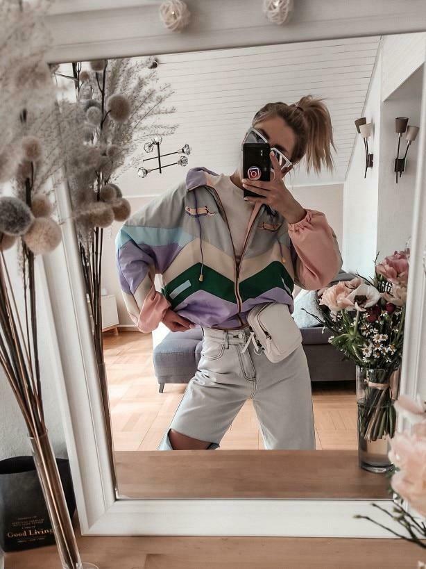 Vintage Pastel Jacket - Y2K Aesthetic Outerwear for Women - Coquette Style Grunge