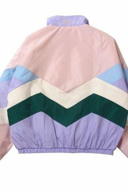 Vintage Pastel Jacket - Y2K Aesthetic Outerwear for Women - Coquette Style Grunge