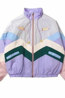 Vintage Pastel Jacket - Y2K Aesthetic Outerwear for Women - Coquette Style Grunge