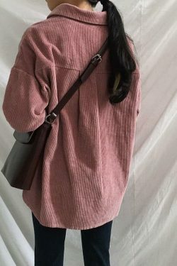 Vintage Pink Corduroy Jacket - Y2K Fashion Statement Piece for Coquette Aesthetic Women